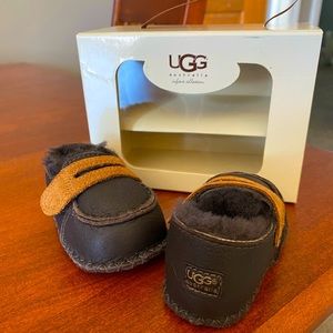Ugg soft leather, and fur baby slippers